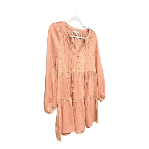 Mine Brand M NWOT Mauve Balloon Long Sleeve Babydoll Lined Mini‎ Dress - Picture 3 of 7